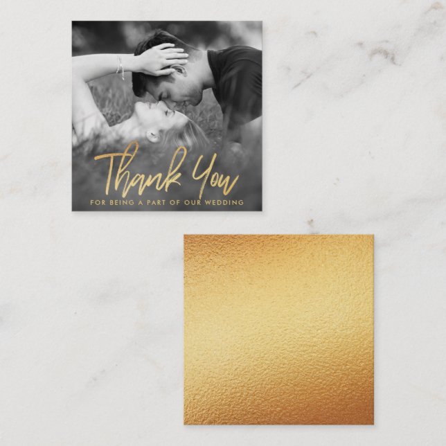 Cartão De Informações Elegante Fotografia com Letra Folheada a Ouro Obri (Frente/Verso)