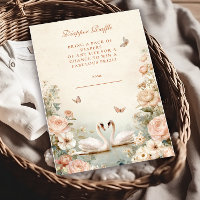 Elegante Lago Swan Floral Diapper Raffle