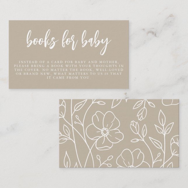 Cartão De Informações Elegante mínimo moderno | Livros para o receptácul (Frente/Verso)