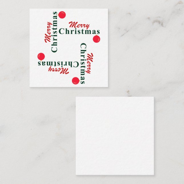 Cartão De Informações Elegante Moderno Feliz Natal, Ornament Verde Verme (Frente/Verso)