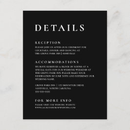 Cartão De Informações Elegante Moderno Negro e Branco 2