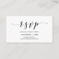 Elegante moderno, Script Azul Marinho, RSVP de Par
