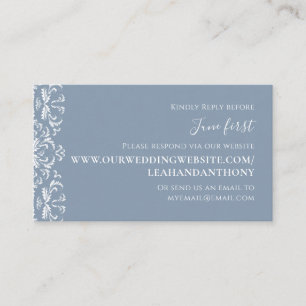 Cartão De Informações Elegante Moderno Simples Azul Pó Via Website