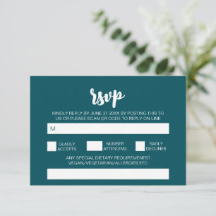 Cartão De Informações Elegante Moderno Simples Código QR de RSVP de Casa