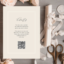 Elegante Neutral Modern Casamentos Detalhes QR Cód