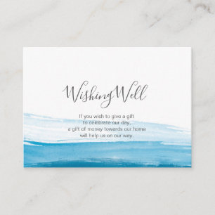Cartão De Informações Elegante ombre Blue Watercolor Wishing Welcard