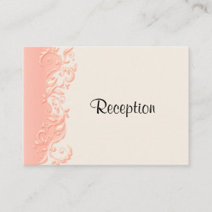 Cartão De Informações Elegante Peach Floral Swirl - Recepção