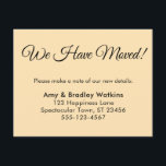 Cartão De Informações Elegante, Pêssego que Mudamos de Endereço<br><div class="desc">Mantenha seus amigos e familiares atualizados com seu novo endereço usando esses cartões de folga simples. Um guião elegante e tradicional foi emparelhado com uma fonte simples, sans-serif, para um resultado bonito. Todas as camadas foram adicionadas separadamente e deixadas desbloqueadas para dar a você o controle de cheio de design...</div>