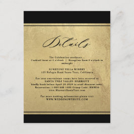 Cartão De Informações Elegante Preto e Dourado Invólucro C