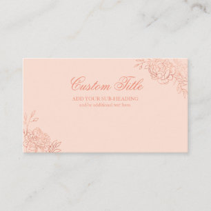 Cartão De Informações Elegante Rosa Dourado Floral Personalizado