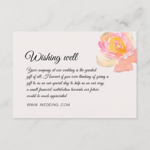 Cartão De Informações Elegante rosas de aquarela Casamento Bem-Vindo Enc