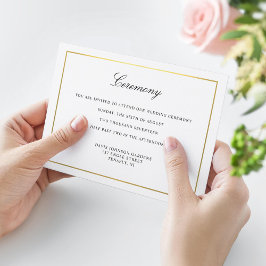 Cartão De Informações Elegante Script Gold e Enclausuramento de Borda