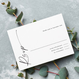 Cartão De Informações Elegante Script Moderno Resposta de Casamento Pret