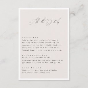 Cartão De Informações Elegante Simples Com Flores De Arte De Linha E Bor