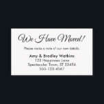 Cartão De Informações Elegante, Simples, Mudamos De Endereço<br><div class="desc">Mantenha seus amigos e familiares atualizados com seu novo endereço usando esses cartões de folga simples. As peças de tamanho cartão de visita são úteis para serem colocadas em seu e-mail e podem ser distribuídas por conveniência onde você precisar oferecer uma atualização a alguém. Um guião elegante e tradicional foi...</div>