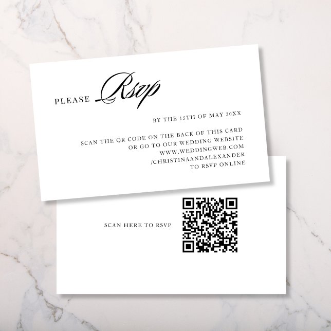 Cartão De Informações Elegante Sofisticado Código QR Estiloso na parte d (Criador carregado)
