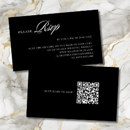 Cartão De Informações Elegante Sofisticado Código QR Estiloso na parte d