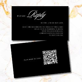 Cartão De Informações Elegante Sofisticado Código QR Estiloso na parte d