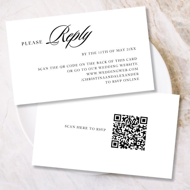 Cartão De Informações Elegante Sofisticado Código QR Estiloso na parte d (Criador carregado)