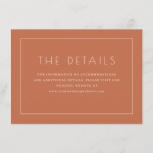 Cartão De Informações Elegante Terracota Minimalista