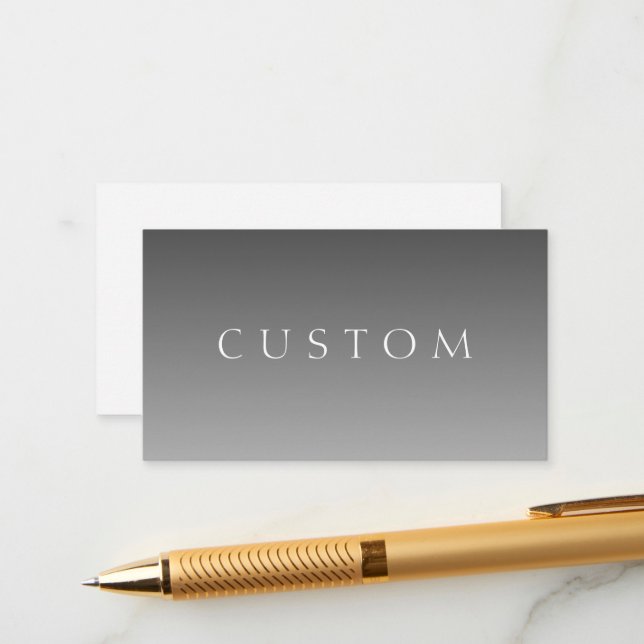 Cartão De Informações Elegante texto em gradiente ombre cinza moderno si (Frente/Verso In Situ)