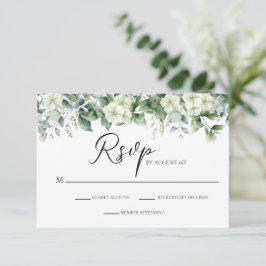 Cartão De Informações Elegante Verde de Eucalipto Botânico RSVP