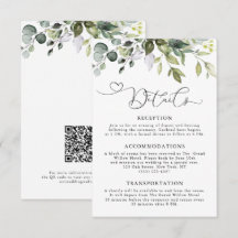 Elegante Verde de Eucalipto Código QR Casamento