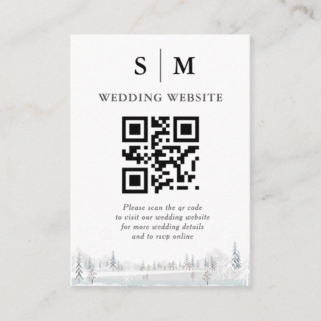 Cartão De Informações Elegante Winter Wonderland Snowflakes (Frente)