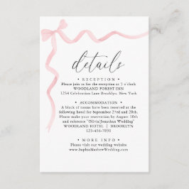 Cartão De Informações Elegantes Detalhes de Casamento com Monograma e La