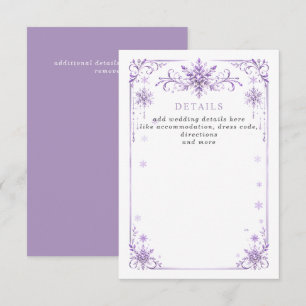 Cartão De Informações Elegantes Detalhes de Casamento de Inverno com Flo