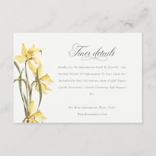 Cartão De Informações Elegantes Detalhes de Casamento em Aquarela de Nar
