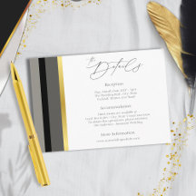Elegantes Detalhes de Casamento em Preto Cinza e L
