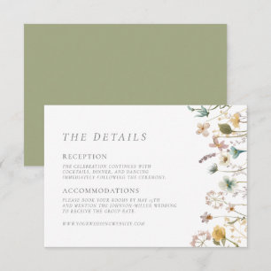 Cartão De Informações Elegantes Detalhes de Flores Prensadas Vintage par