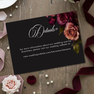 Cartão De Informações Elegantes Detalhes Florais Embotados de Ferrugem e