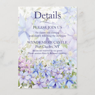 Cartão De Informações Elegantíssima Clematite Periwinkle