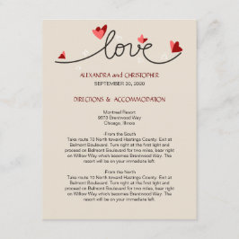 Cartão De Informações Em Amor Direções de Texto Elegante Simples