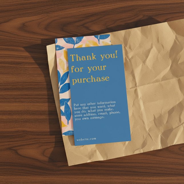 Cartão De Informações Embalagem com litógrafo tropical Agradecemos (Tropica lithograph botanical Thank You Packaging Enclosure Card.)