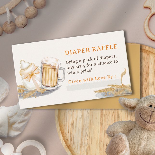 Cartão De Informações Embalagem de Fralda de cerveja de leite bebê (Baby Milk Bottle Beer Diaper Raffle Enclosure Card)