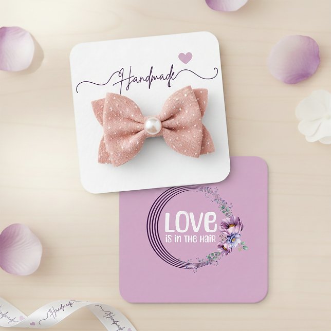 Cartão De Informações Embalagem Pequeno Negócio Floral Presente Grátis F (Handmade Gift Floral Small Business Packaging display Card)