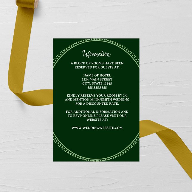 Cartão De Informações Emerald Elegance Wedding Enclosure Card (Criador carregado)