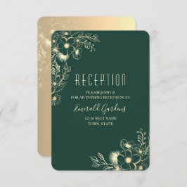 Cartão De Informações Emerald Green Recepção de casamento