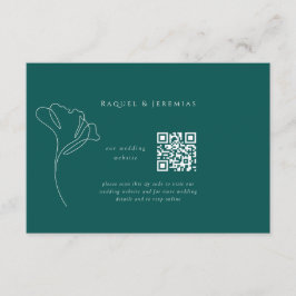 Cartão De Informações Emerald Green Wedding Website Enclosure Card