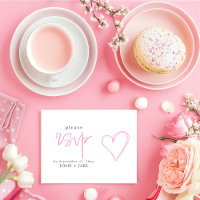 Encaixe rsvp de coração rosa divertido