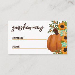 Cartão De Informações Encantador Girassóis Adivinham Jogo do Chá de fral