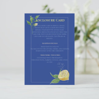 Cartão De Informações Enchanted Blue Lemon Blossom Wedding