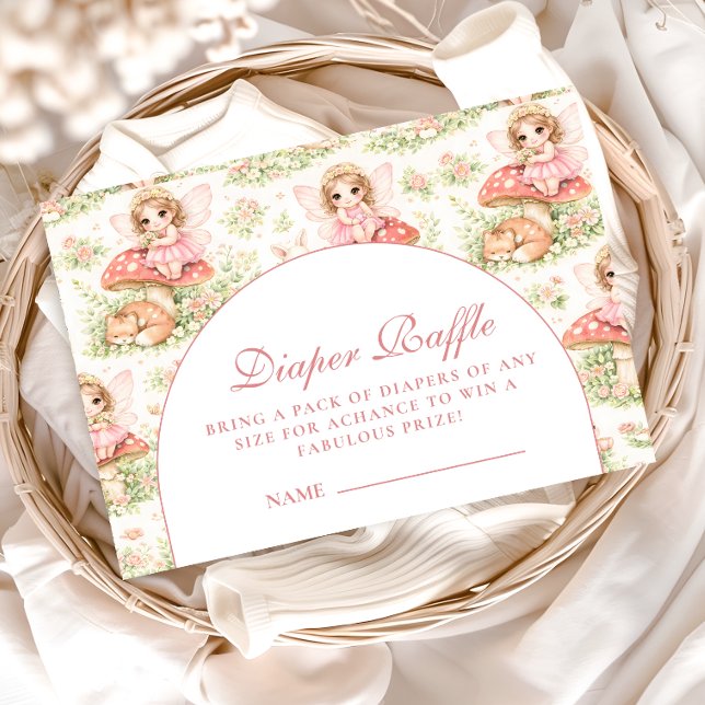 Cartão De Informações Enchanted Fairy Girl Baby Shower Diapper Raffle (Criador carregado)