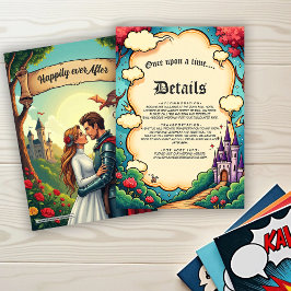 Cartão De Informações Enchanted Forest Castle Woodland Fairytale Wedding