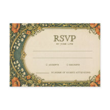 Enchanted Forest Vintage Art Nouveau RSVP