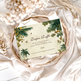 Cartão De Informações Enchanted Tropical Safari Diapper Raffle