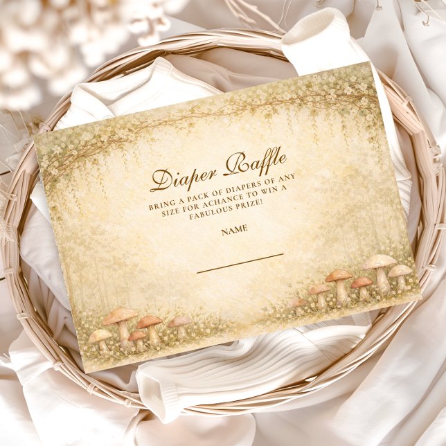 Cartão De Informações Enchanted Woodland Mushroom Diapper Raffle (Criador carregado)
